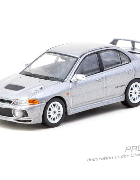 Tarmac Works Mitsubishi Lancer GSR Evolution IV Silver Diecast Model