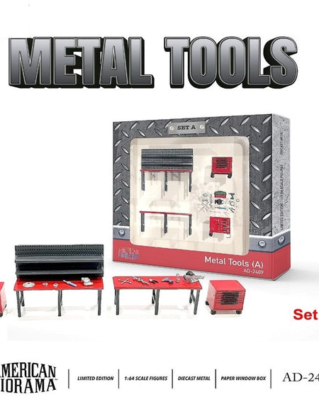 American Diorama 1:64 Figure Set: Metal Tools – Set A AD-2409