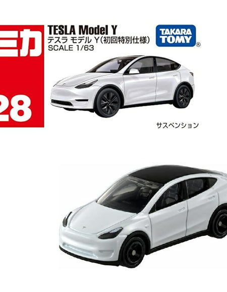 Takara Tomy Tomica 1/63 Diecast Model Car No.28-Tesla Model Y (1st)