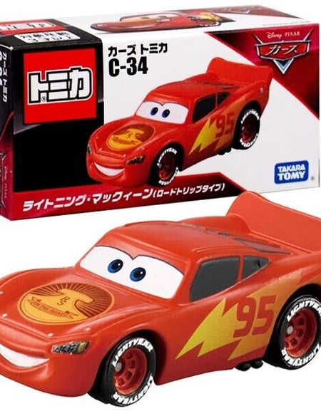 Takara Tomy Disney Tomica PIXAR CARS C-34 Lightning McQueen Diecast (Road Trip)