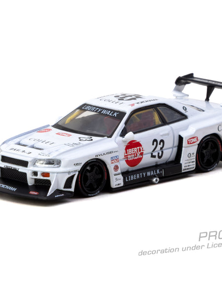 (Pre-order) Tarmac Works 1/64 LB-ER34 Super Silhouette SKYLINE White Diecast