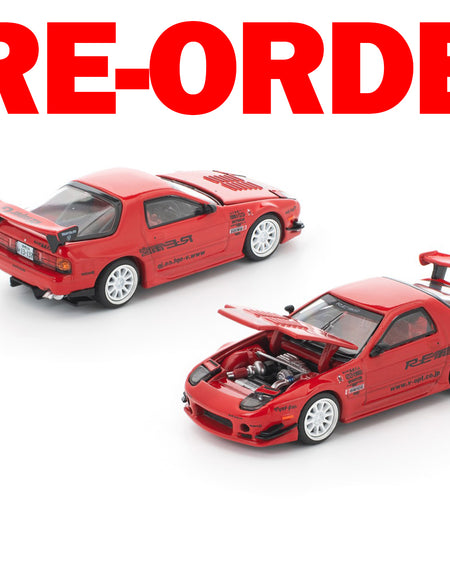 (Pre-order) POPRACE 1/64 MAZDA RX7 FC3S RE-AMEMIYA RED Diecast Model Car