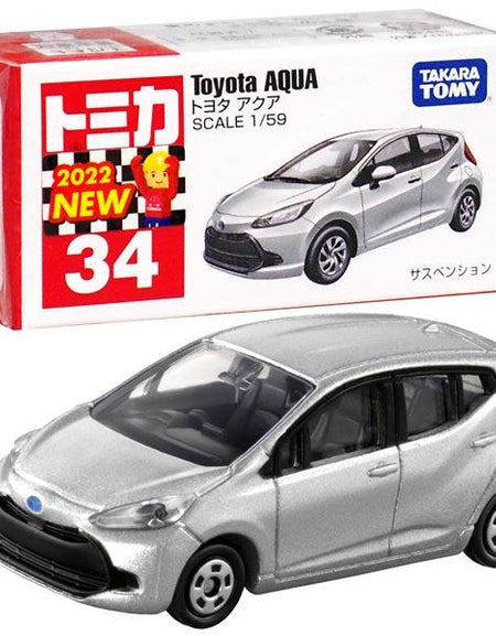 Takara Tomy Tomica Die-cast Car - 1/59 No.034 Toyota Aqua