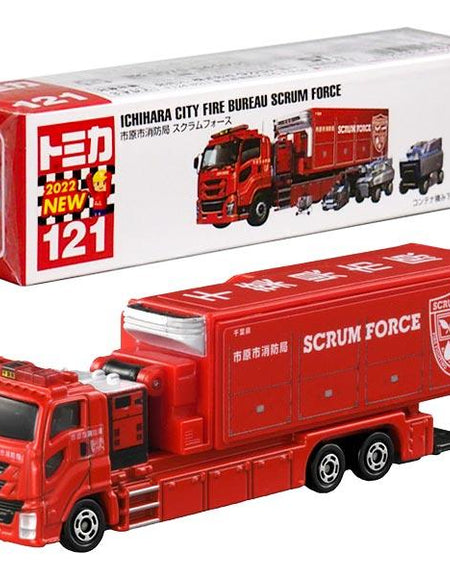 Takara Tomy Tomica Die-cast Car No.121 Ichihara Fire Department Scrum Force