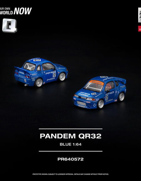 (Pre-order) POPRACE 1/64 - PANDEM QR32 Blue Diecast Model Car