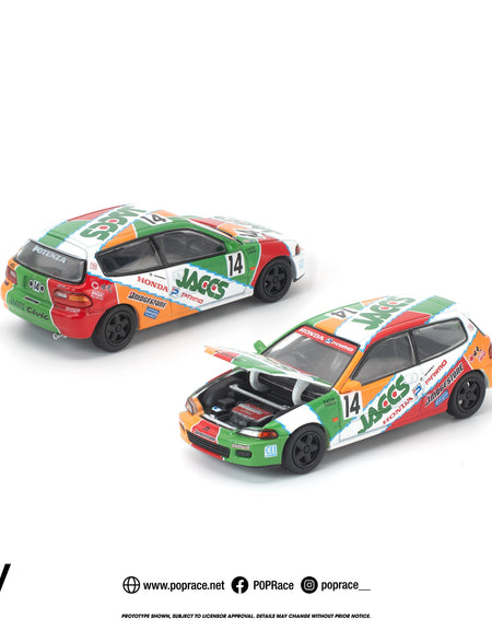 (Pre-order) POP RACE 1/64 HONDA CIVIC (EG6) JACCS Diecast Model Car #PR640465