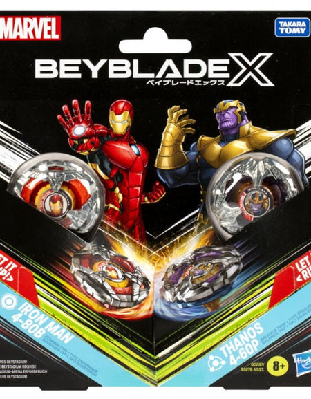 Takara Tomy Beyblade X BX-00 Iron Man and Thanos Multipack Set 4-80B