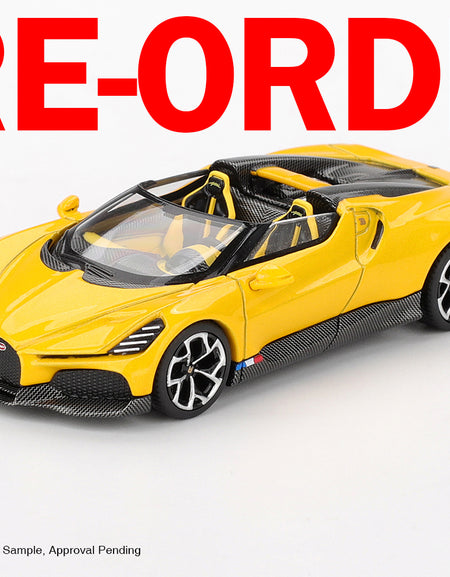 (Pre-order) MINI GT #1137 Bugatti W16 Mistral Yellow Diecast Model Car
