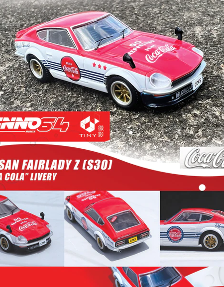 INNO64 x TINY 1/64 DIE-CAST NISSAN FAIRLADY Z (S30) "COCA COLA"