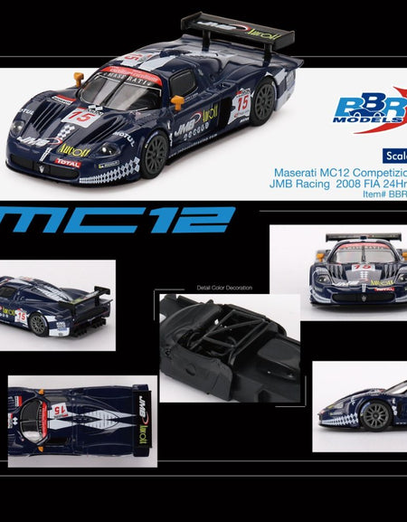 BBR 1:64 Maserati MC12 Competizione #15 JMB Racing 2008 FIA 24Hr Spa