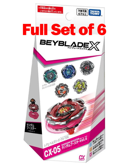 (Pre-order / Shipping Date: end of Jul 2026) Takara Tomy Beyblade X CX-05 Random Booster Vol.06 (Full Set of 6)