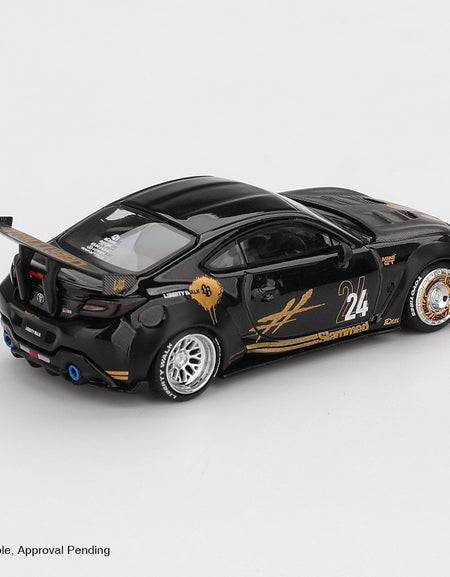 MINI GT #1149 Toyota GR86 LB Nation Black / Gold Diecast Model Car