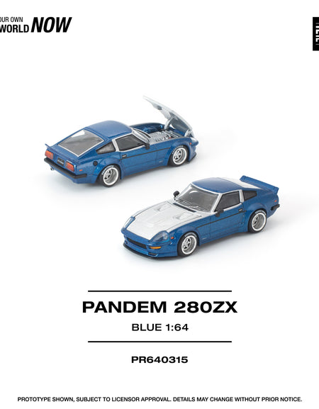 (Pre-order) POP RACE 1/64 PANDEM 280ZX BLUE Diecast Model Car #PR640315