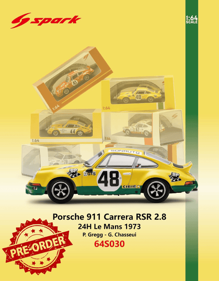 (Pre-order) Sparky 1/64 - Porsche 911 Carrera RSR 2.8 No.48 24H Le Mans 1973
