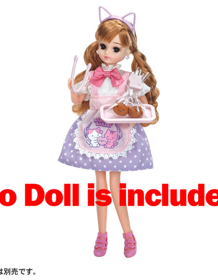 Takara Tomy Licca Chan Clothes LW-13 Nekoneko Bakery Dress Set (NO DOLL)