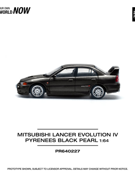 POPRACE 1/64 MITSUBISHI LANCER EVOLUTION IV PYRENEES BLACK PEARL