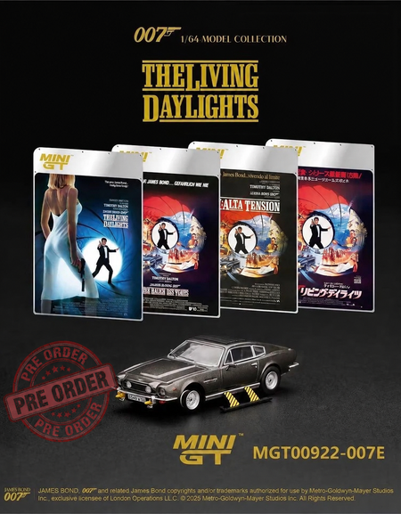 (Pre-order) Mini GT #922 Aston Martin V8 Vantage The Living Daylights 007 Model