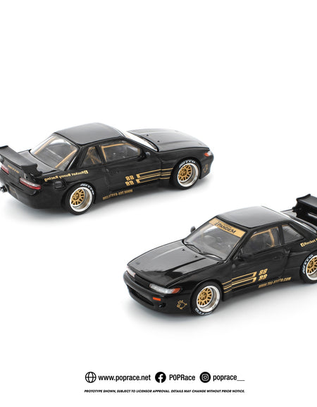 POP RACE 1/64 PANDEM S13 - BLACK Diecast Model Car