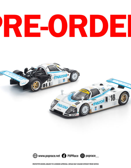 (Pre-order) POP RACE 1/64 MAZDA 787B 1991 LE MANS 24HRS #18 Diecast #PR640446