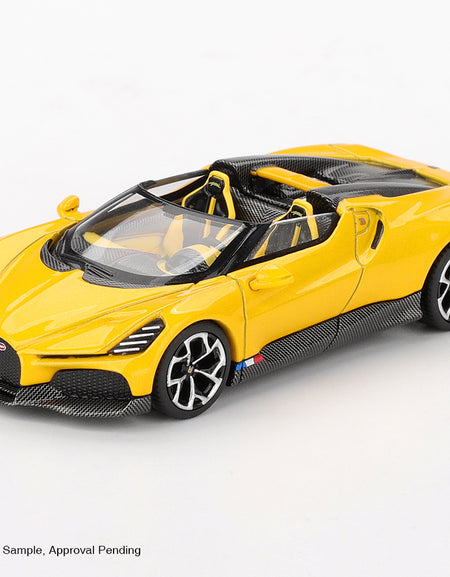 (Pre-order) MINI GT #1137 Bugatti W16 Mistral Yellow Diecast Model Car