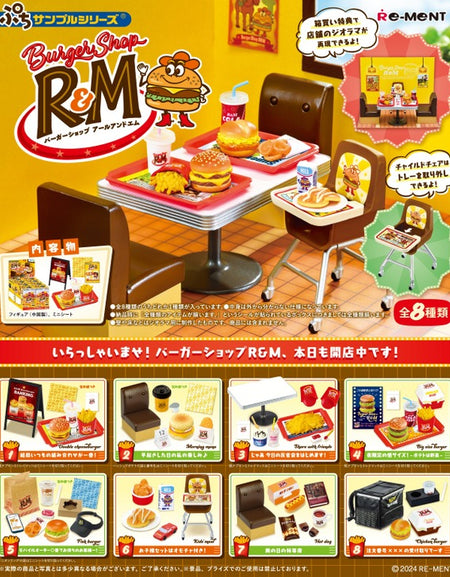 Re-ment Petit Sample Burger Shop R&M 8pcs Complete Box