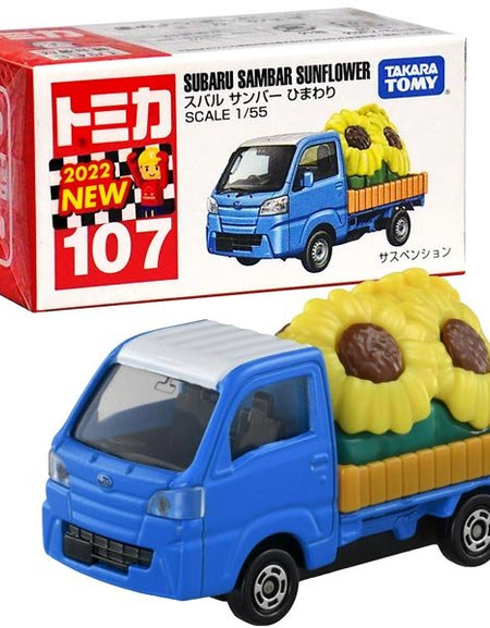 Takara Tomy Tomica Die-cast Car - 1/55 No.107 Subaru Sambar Sunflower
