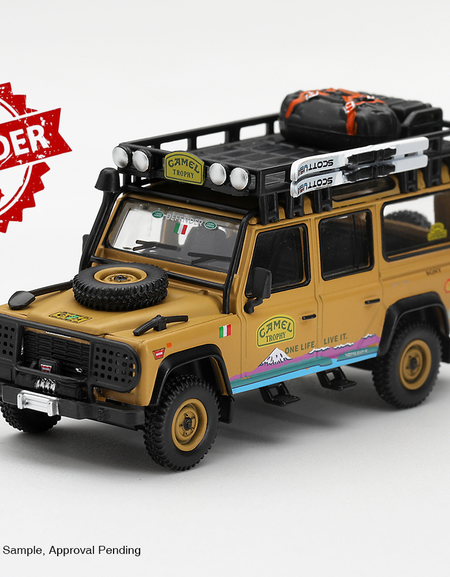 (Pre-order) Mini GT #1380 Land Rover Defender 110 1998 Camel Trophy Italy LHD