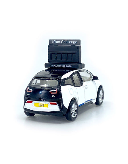 TINY HK #161 BMW i3 Marathon Clock Car (Capparius White) Diecast Car w/ sticker
