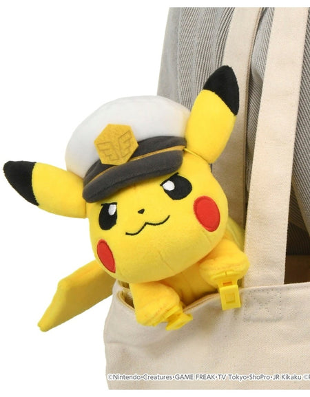 Takara Tomy Pokemon Soft Plush Toy Captain Pikachu on Shoulder