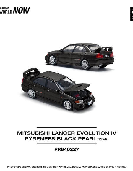 POPRACE 1/64 MITSUBISHI LANCER EVOLUTION IV PYRENEES BLACK PEARL