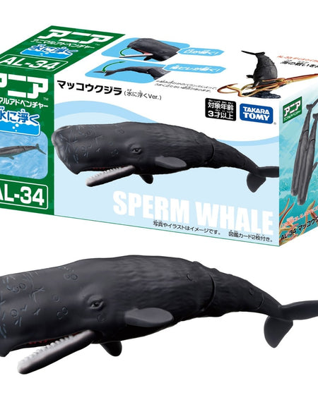 Takara Tomy Ania AL-34 Sperm Whale (Floating Version) Animal Figure
