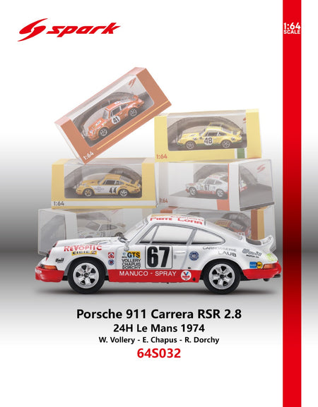 (Pre-order) Sparky 1/64 - Porsche 911 Carrera RSR 2.8 No.67 24H Le Mans 1974