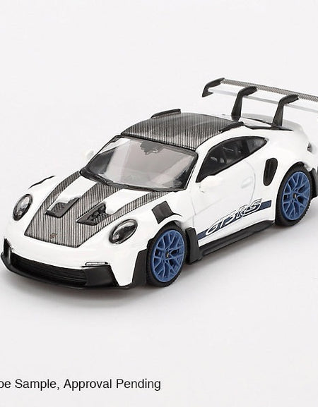 (Pre-order) Mini GT #853 Porsche 911 (992) GT3 RS Weissach Package White Blu RHD