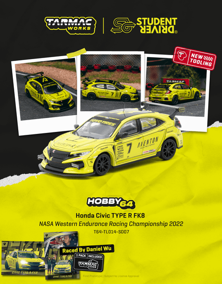 Tarmac Works 1/64 Honda Civic TYPE R FK8 NASA Western Endurance