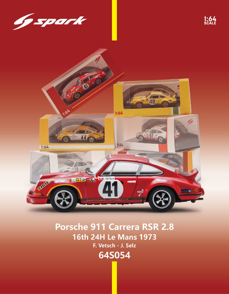 (Pre-order) Sparky 1/64 - Porsche Carrera RSR 2.8 No.41 16th 24H Le Mans 1973