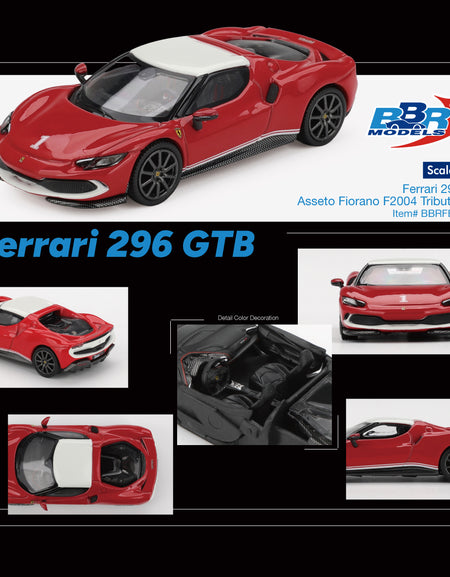 (Pre-order) BBR 1/64 Ferrari 296 GTB Asseto Fiorano F2004 Tribute livery Model
