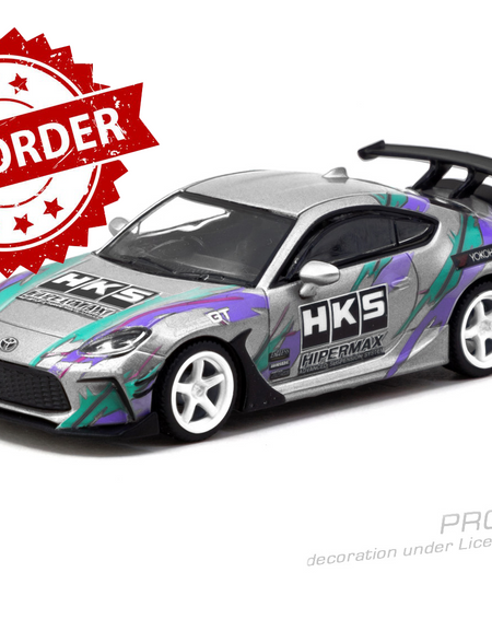 (Pre-order) Tarmac Works 1/64 HKS Toyota GR86 Grey Diecast Model Car