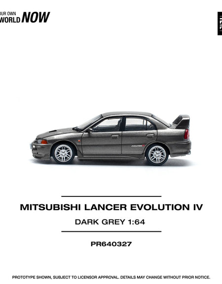 POP RACE 1/64 MITSUBISHI LANCER EVOLUTION IV DARK GREY Diecast Model