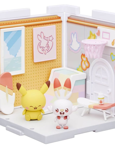 Takara Tomy Pokemon PokePiece House Studio Scorbunny & Pikachu set