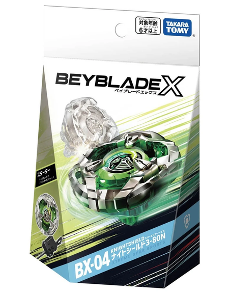 Takara Tomy Beyblade X Starter BX-04 Knight Shield 3-80N
