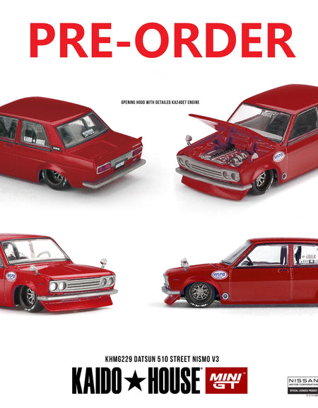 (Pre-order) Kaidohouse x MINI GT Datsun 510 Street Nismo V3 Die-cast Model Car