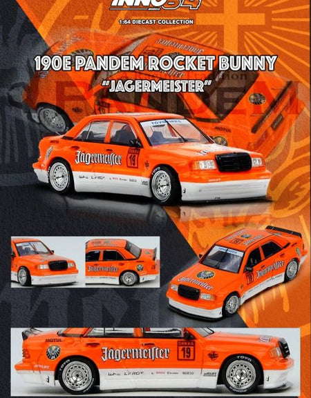 INNO64 1/64 PANDEM ROCKET BUNNY 190E JAGERMEISTER Diecast Model Car