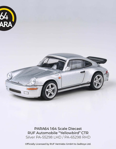 PARA64 1/64 1987 RUF CTR Yellowbird Silver RHD Diecast Model Car