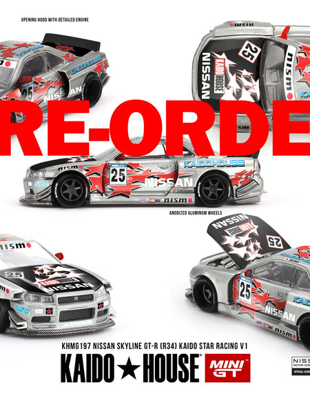 (Pre-order) KaidoHouse X Mini GT Nissan Skyline GT-R (R34) Kaido Star Racing V1