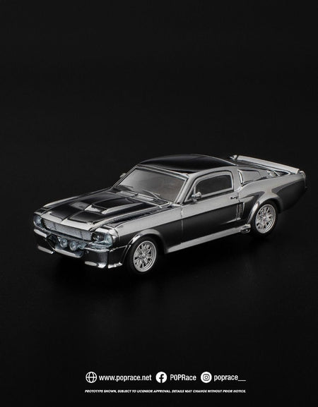POPRACE 1/64 SHELBY MUSTANG GT500 - SILVER CHROME Model Car