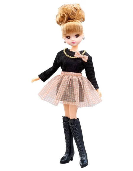 Takara Tomy Licca Chan Doll Set - LD-17 Airy Trench Coat with Dress Set