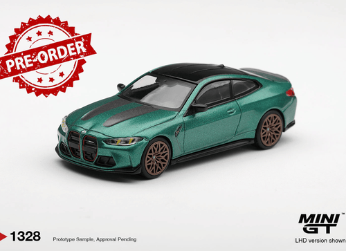 Load image into Gallery viewer, (Pre-order) Mini GT 1/64 #1328 BMW M4 CS Frozen Isle of Man Green Metallic LHD
