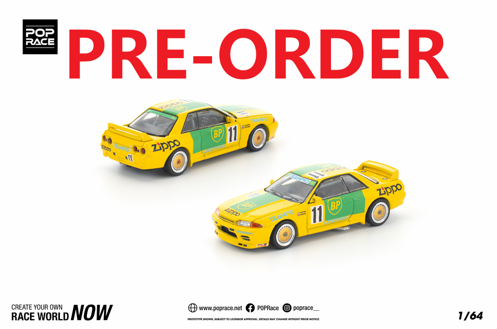 (Pre-order) POPRACE 1/64 GT-R R32 GROUP A 1992 Diecast Model Car