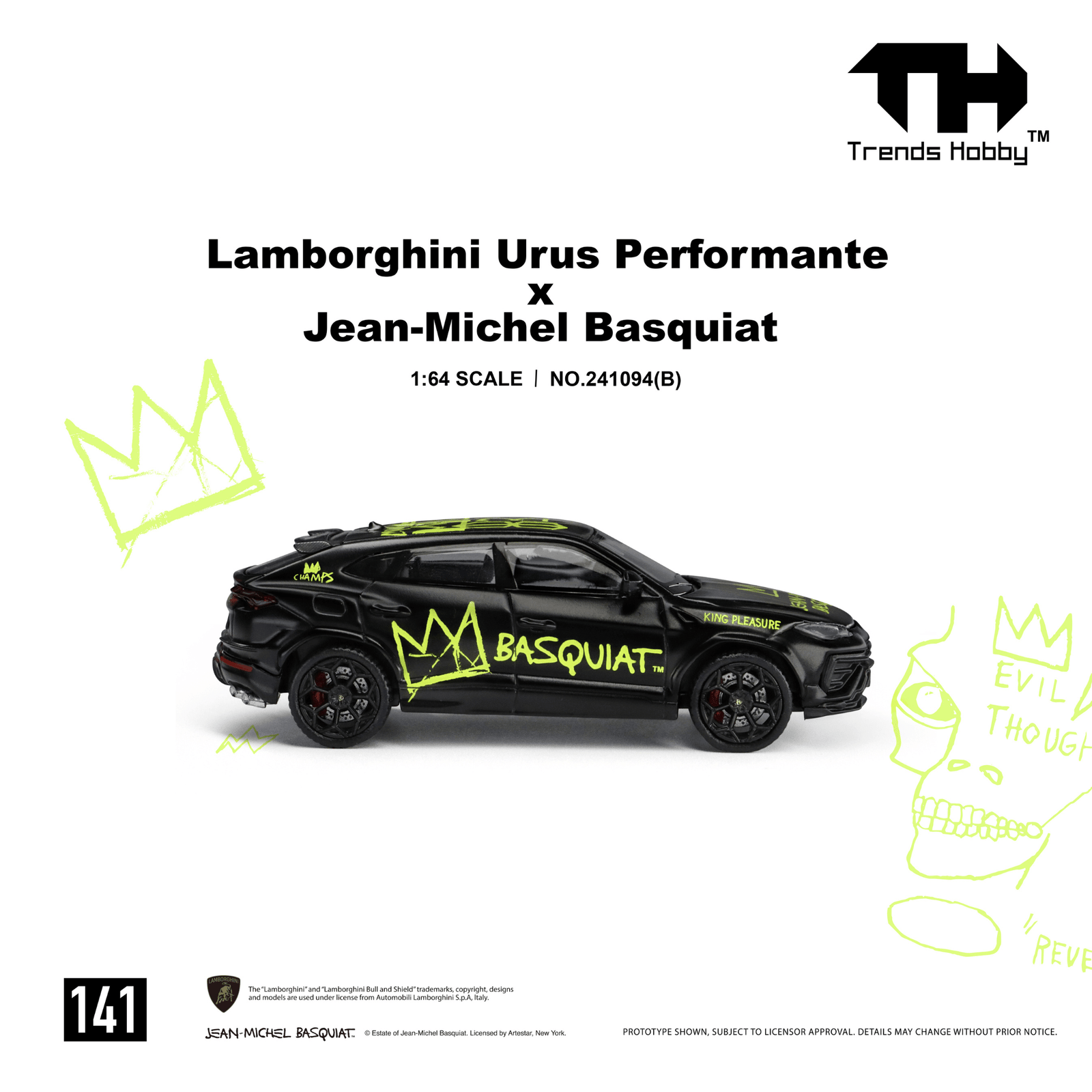 (Pre-order) Trends Hobby 1/64 Lamborghini Urus Performance & Basquiat Black