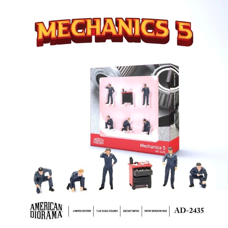 American Diorama 1:64 Figure Set: Mechanics 5 AD-2435
